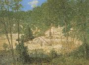 Alden J Weir Buiding a Dam,Shetucket oil on canvas